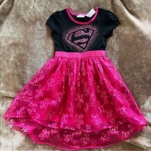 Supergirl Pink and Black Dress Size 6/6x